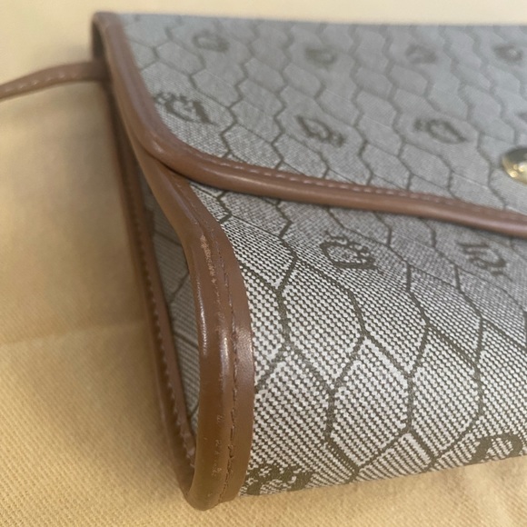 Vintage Dior Honeycomb Canvas Leather Crossbody Bag - Picture 8 of 13